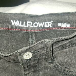 Wallflower Women's Washed Black Boyfriend Jeans